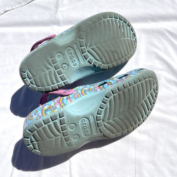 Lisa Frank Crocs Rainbow Unicorn Clog Shoes Women’s 8 Men’s 6 Blue - Picture 6 of 6